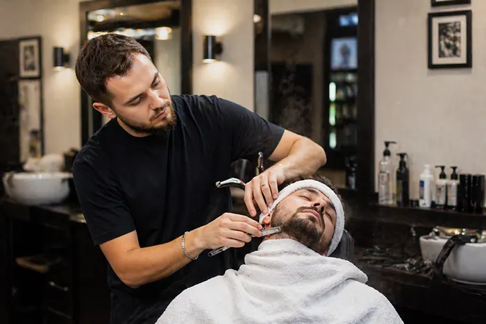 Shaving with a straight razor